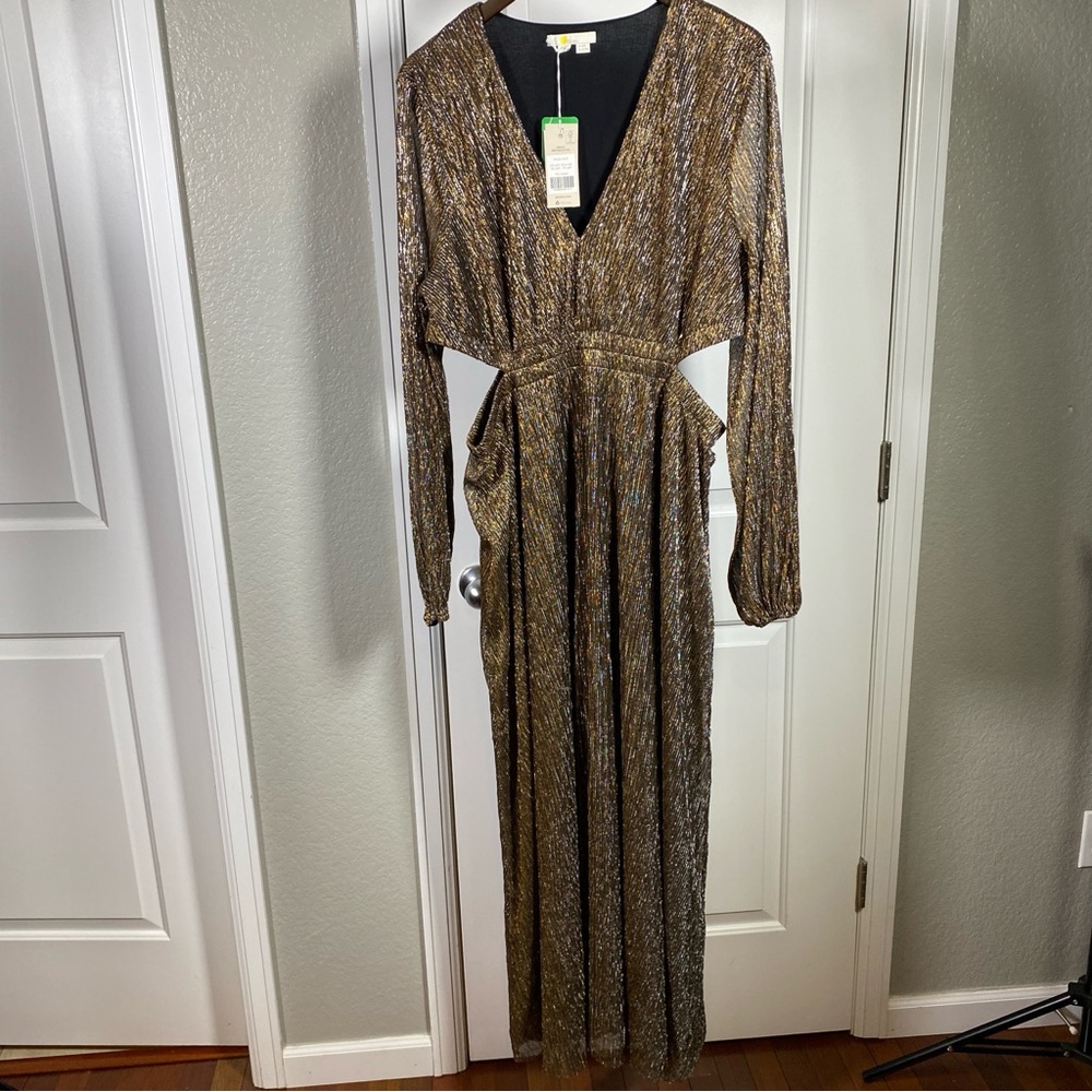 Boden Maxi Cut-Out Party Dress Gold - Size 16 NWT - Picture 6 of 15